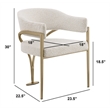 Best Quality Furniture 5pc Circle Clear Glass Dining Set & Boucle Fabric Chairs