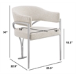 Best Quality Furniture 5pc Circle Clear Glass Dining Set & Boucle Fabric Chairs
