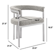 Best Quality Furniture 5pc Circle Clear Glass Dining Set & Boucle Fabric Chairs