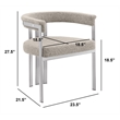 Best Quality Furniture 5pc Circle Clear Glass Dining Set & Boucle Fabric Chairs