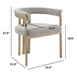 Best Quality Furniture 5pc Circle Clear Glass Dining Set & Boucle Fabric Chairs