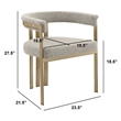 Best Quality Furniture 5pc Circle Clear Glass Dining Set & Boucle Fabric Chairs