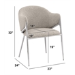 Best Quality Furniture Gray Teddy Boucle Fabric Side Chairs with Chrome