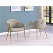 Best Quality Furniture Gray Teddy Boucle Fabric Side Chairs with Chrome