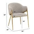 Best Quality Furniture Gray Teddy Boucle Fabric Side Chairs with Chrome