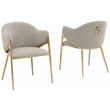 Best Quality Furniture Gray Teddy Boucle Fabric Side Chairs with Chrome