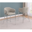 Best Quality Furniture Gray Teddy Boucle Fabric Barstools with Chrome