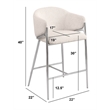 Best Quality Furniture Cream Teddy Boucle Fabric Barstools with Chrome