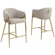 Best Quality Furniture Gray Teddy Boucle Fabric Barstools with Chrome