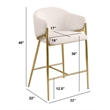 Best Quality Furniture Cream Teddy Boucle Fabric Barstools with Chrome