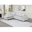 Best Quality Furniture Light Gray Velvet Corduroy Sectional with Drop Down Table