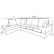 Best Quality Furniture Light Gray Velvet Corduroy Sectional with Drop Down Table
