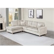 Best Quality Furniture Beige Velvet Corduroy Sectional with Drop Down Table