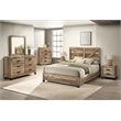 Best Quality Furniture 6 Piece Weathered Brown Pine Wood Bedroom Set in King