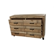 Best Quality Furniture 6 Piece Weathered Brown Pine Wood Bedroom Set in King