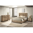 Best Quality Furniture 3 Piece Weathered Brown Pine Wood Bedroom Set in King