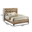 Best Quality Furniture 3 Piece Weathered Brown Pine Wood Bedroom Set in King