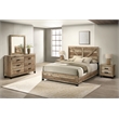 Best Quality Furniture 5 Piece Weathered Brown Pine Wood Bedroom Set in Queen
