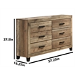 Best Quality Furniture 3 Piece Weathered Brown Pine Wood Bedroom Set in Queen