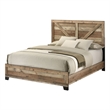 Best Quality Furniture Queen Panel Bed in Weathered Brown Pine Wood