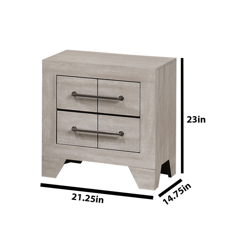 Best Quality Furniture 2 Piece Bedroom Set in Rustic Gray Oak Wood in King