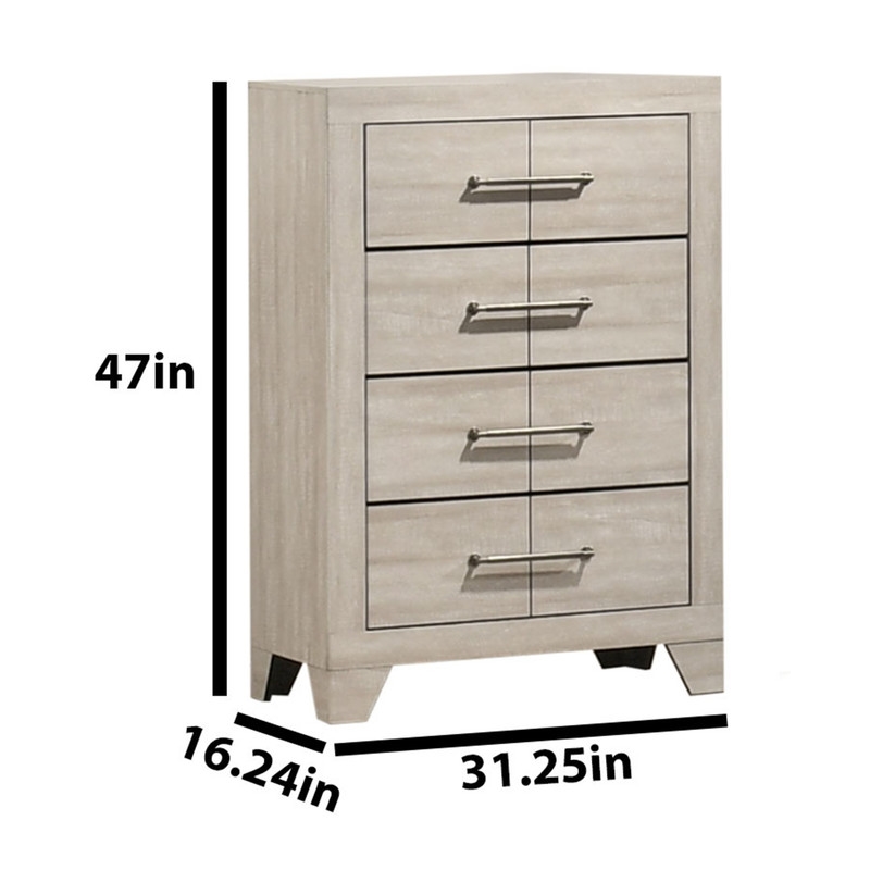Best Quality Furniture 6 Piece Bedroom Set in Rustic Gray Oak Wood in Queen