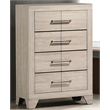 Best Quality Furniture 4 Drawer Dresser Chest in Rustic Gray Oak Wood