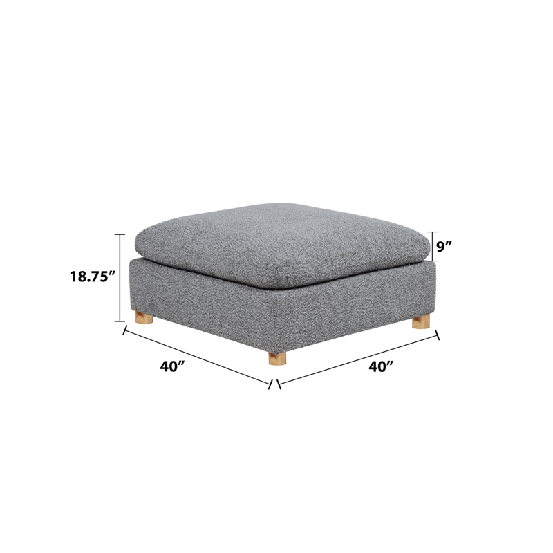 Best Quality Furniture Modular 4 Piece Sectional in Rich Gray Boucle Fabric