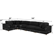 Best Quality Furniture Modular 5 Piece Sectional in Black Boucle Fabric