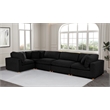 Best Quality Furniture Modular 5 Piece Sectional in Black Boucle Fabric