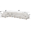 Best Quality Furniture Modular 5 Piece Sectional in Cream Boucle Fabric