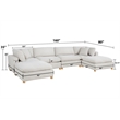 Best Quality Furniture Modular 6 Piece Sectional in Cream Boucle Fabric