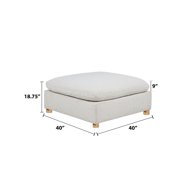 Best Quality Furniture Modular 6 Piece Sectional in Cream Boucle Fabric
