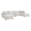Best Quality Furniture Modular 6 Piece Sectional in Cream Boucle Fabric