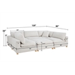 Best Quality Furniture Modular 6 Piece Sectional in Cream Boucle Fabric