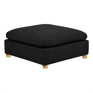 Best Quality Furniture SE06 Modular Ottoman in Black Boucle Fabric