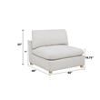 Best Quality Furniture SE07 Modular Armless Piece in Cream Boucle Fabric
