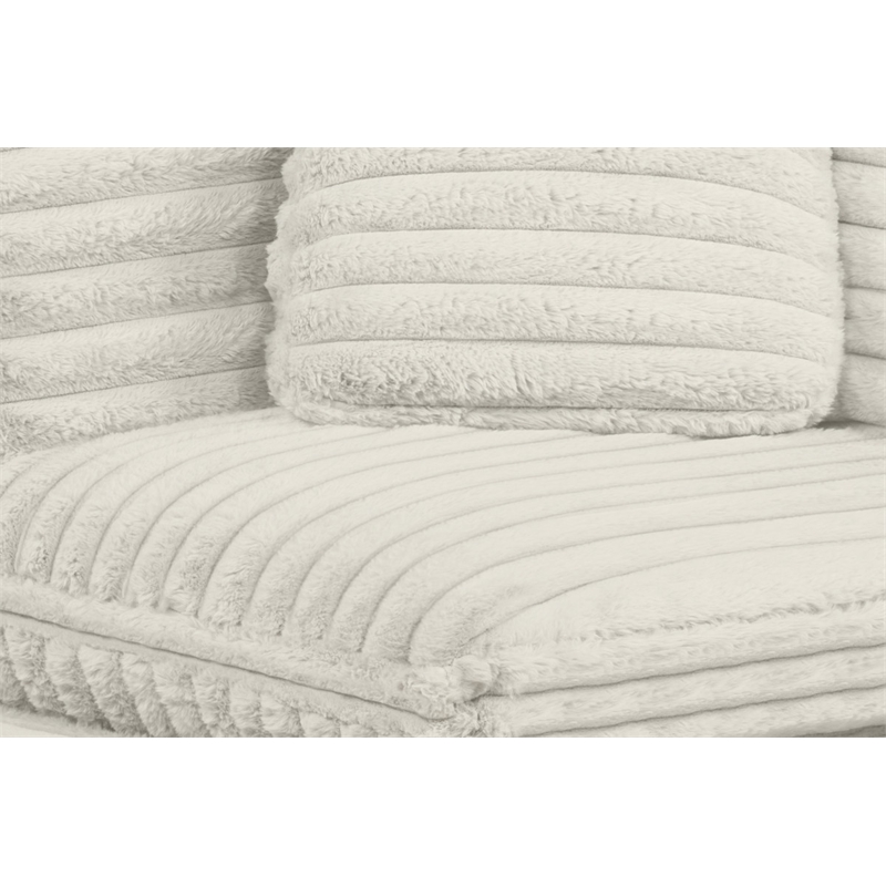 Best Quality Furniture Modular 4 Piece Sectional in Beige Velvet Corduroy