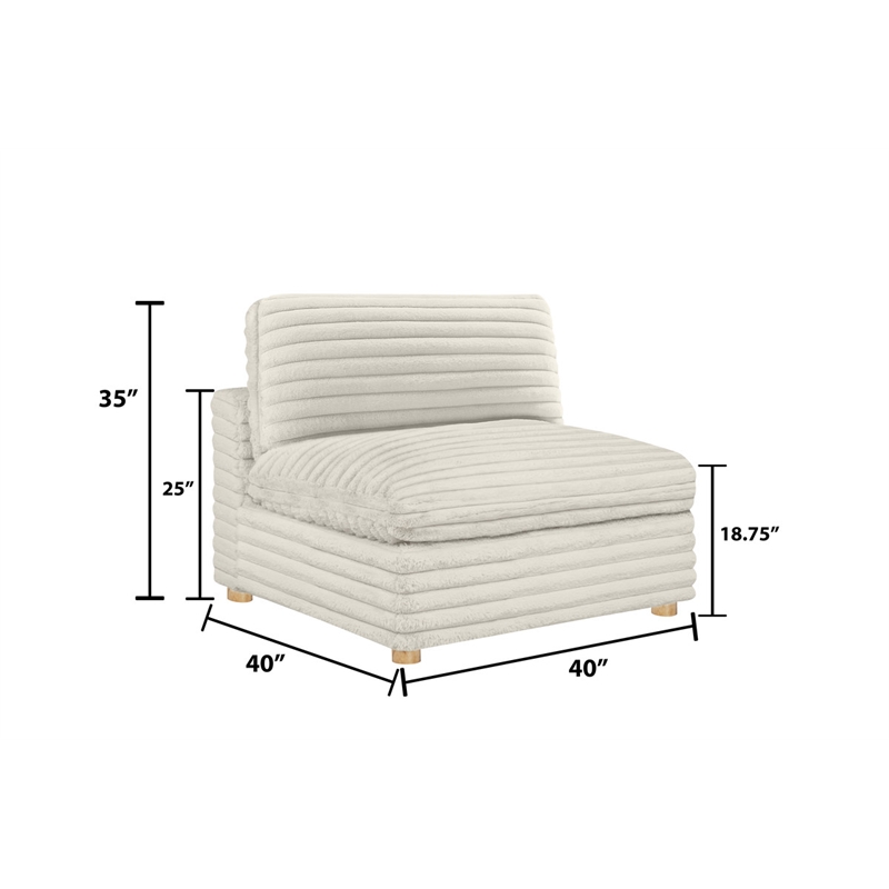 Best Quality Furniture Modular 6 Piece Sectional in Beige Velvet Corduroy