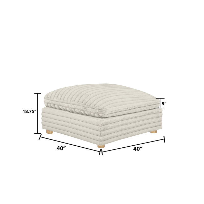 Best Quality Furniture Modular 6 Piece Sectional in Beige Velvet Corduroy