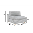 Best Quality Furniture SE08 Modular Armless Piece in Light Gray Velvet Corduroy
