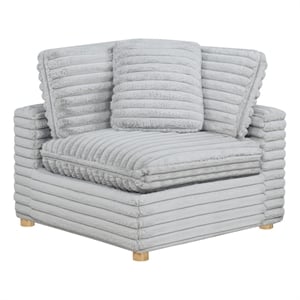 Best Quality Furniture SE08 Modular Corner Piece in Light Gray Velvet Corduroy