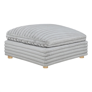 Best Quality Furniture SE08 Modular Ottoman Piece in Light Gray Velvet Corduroy