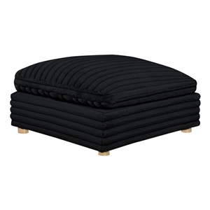 Best Quality Furniture SE09 Modular Ottoman Piece in Black Velvet Corduroy
