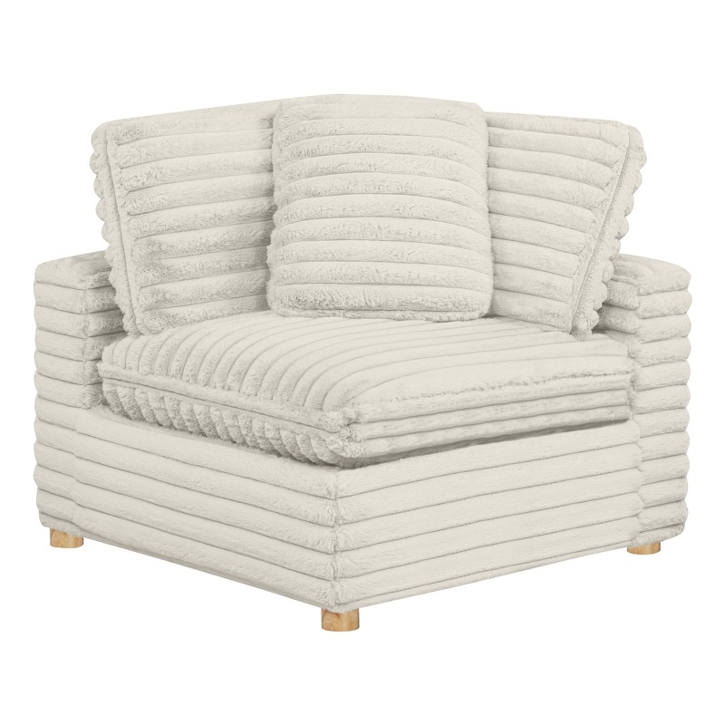 Best Quality Furniture SE10 Modular Corner Piece in Beige Velvet Corduroy