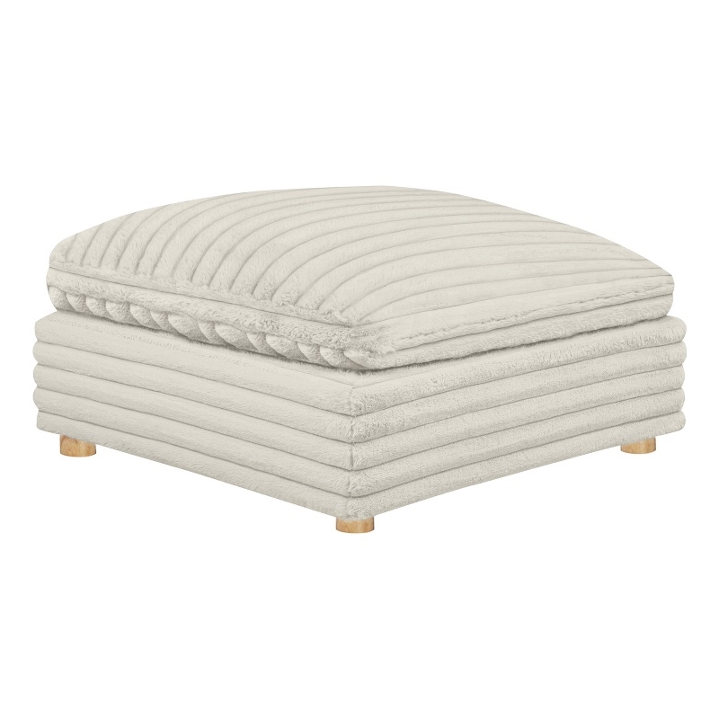 Best Quality Furniture SE10 Modular Ottoman Piece in Beige Velvet Corduroy