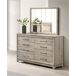 Best Quality Furniture Grey-Beige Wood 8 Drawer Dresser with Mirror