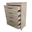 Best Quality Furniture Grey-Beige Wood 5 Drawer Vertical Dresser Chest
