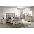 Best Quality Furniture Grey-Beige Wood Bedroom Set with King Panel Bed