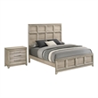 Best Quality Furniture Grey-Beige Wood Bedroom Set with King Panel Bed